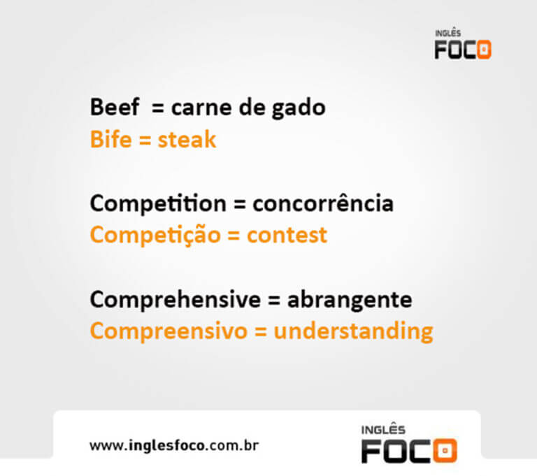 Inglês Foco - Aulas de inglês Online | Falsos cognatos 10